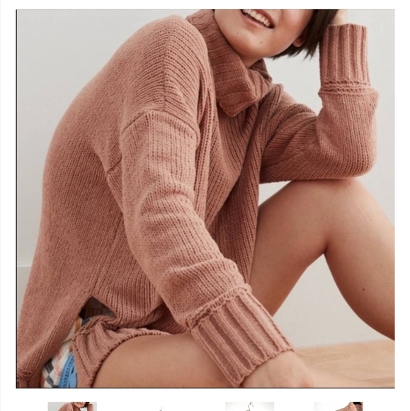 Aerie Camel Brown Chenille Knite Turtneck Oversized Sweater size Xs fits… - Picture 1 of 4